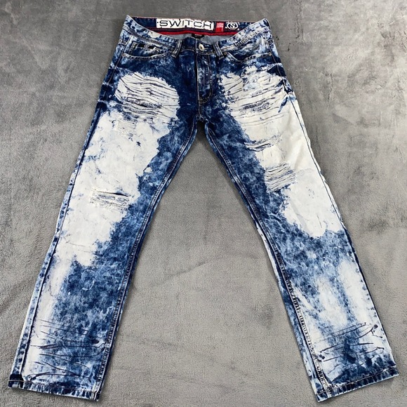 Switch Remarkable Other - Switch Remarkable Jeans Mens 34x30 Blue Acid Wash Distressed Straight Streetwear